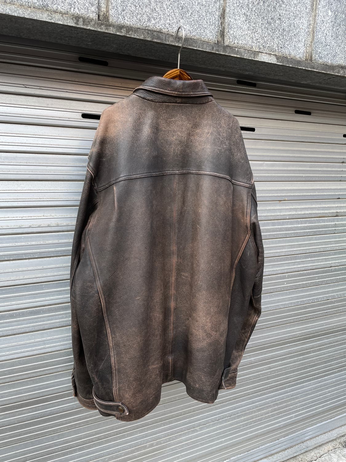 90s Eddie Bauer Distressed Leather Jk 상품이미지10