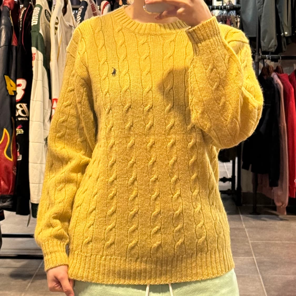 [NO.9] 폴로 옐로우 케이블 니트 상품이미지1