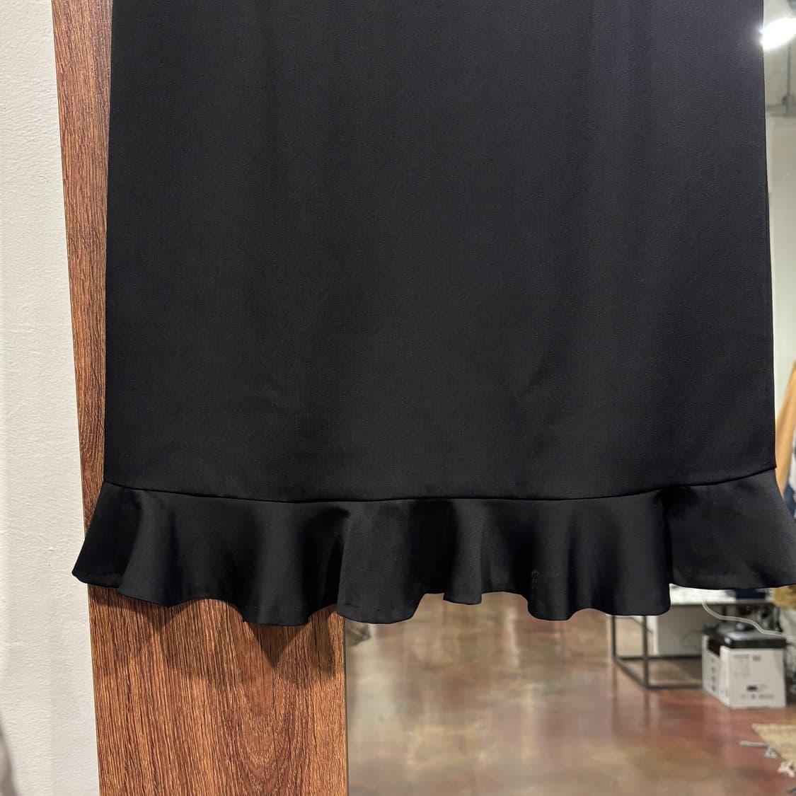 일본 빈티지 블랙 프릴 미디 스커트 상품이미지4