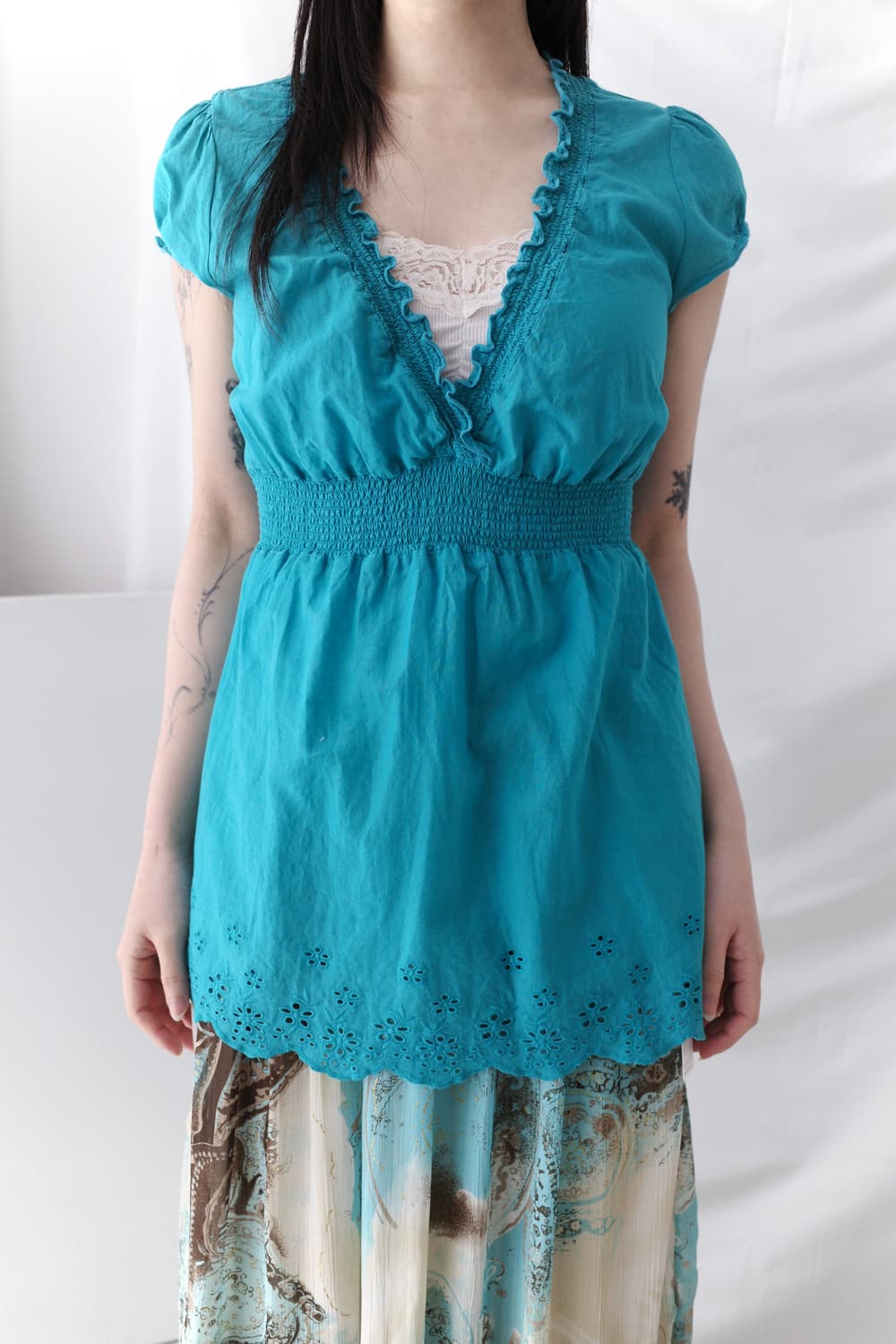 shirring half blouse 상품이미지5