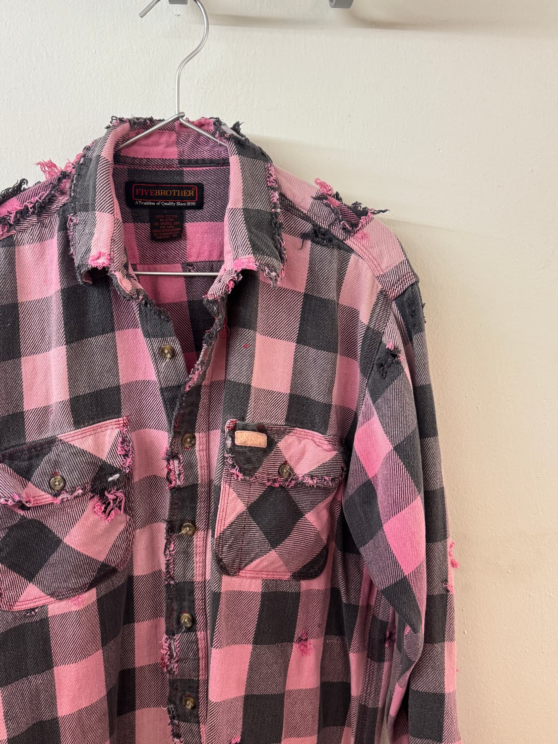 Hard faded 00s flannel button up shirt 상품이미지3