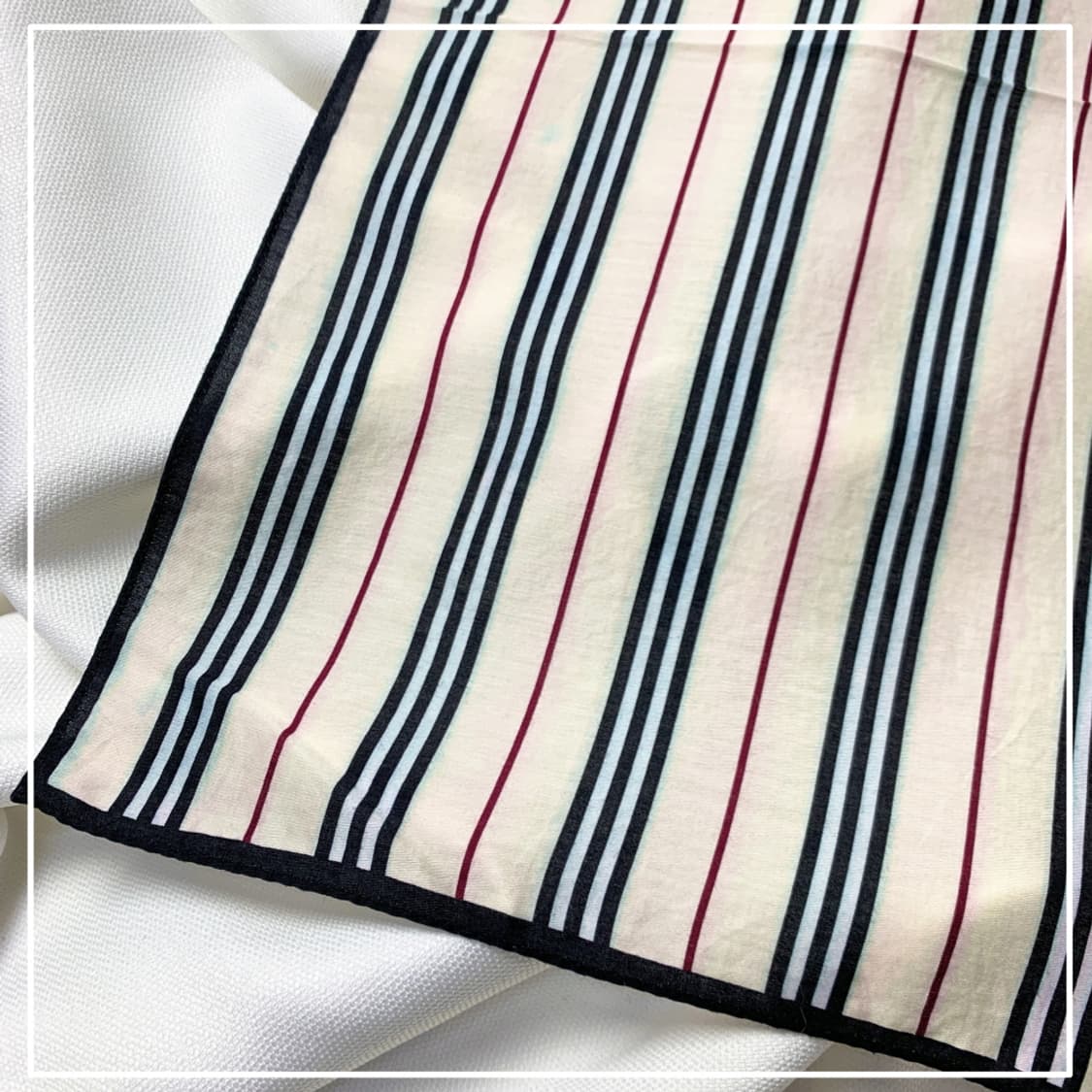 [정품] Burberry 버버리 스트라이프 빈티지 쁘띠스카프 손수건 상품이미지6
