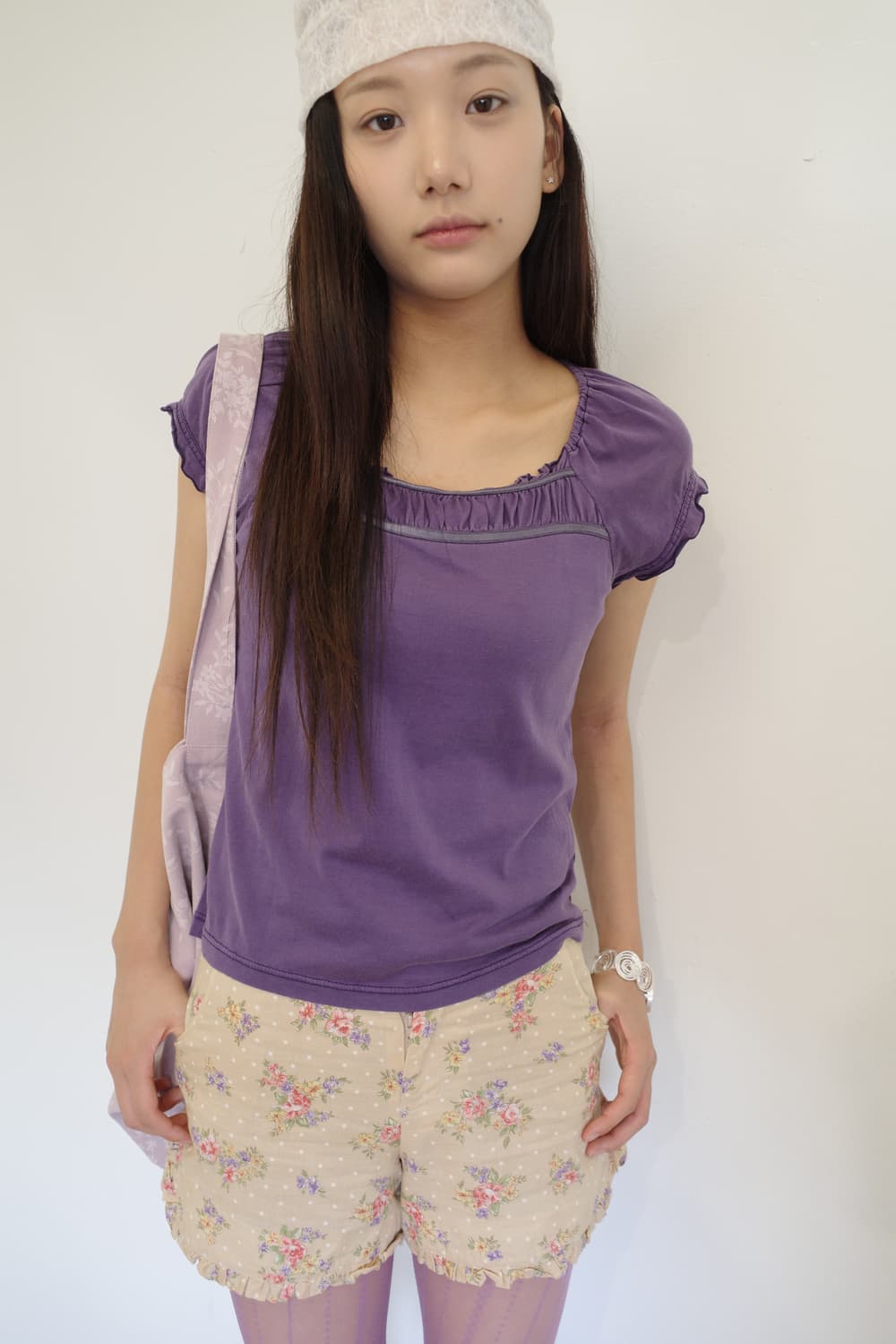 purple frill blouse 상품이미지2