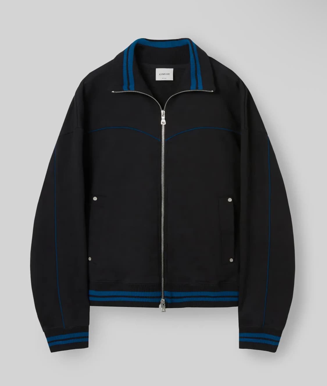 키뮤어 빅카라 투웨이 파이핑 트랙 집업 블랙 상품이미지2