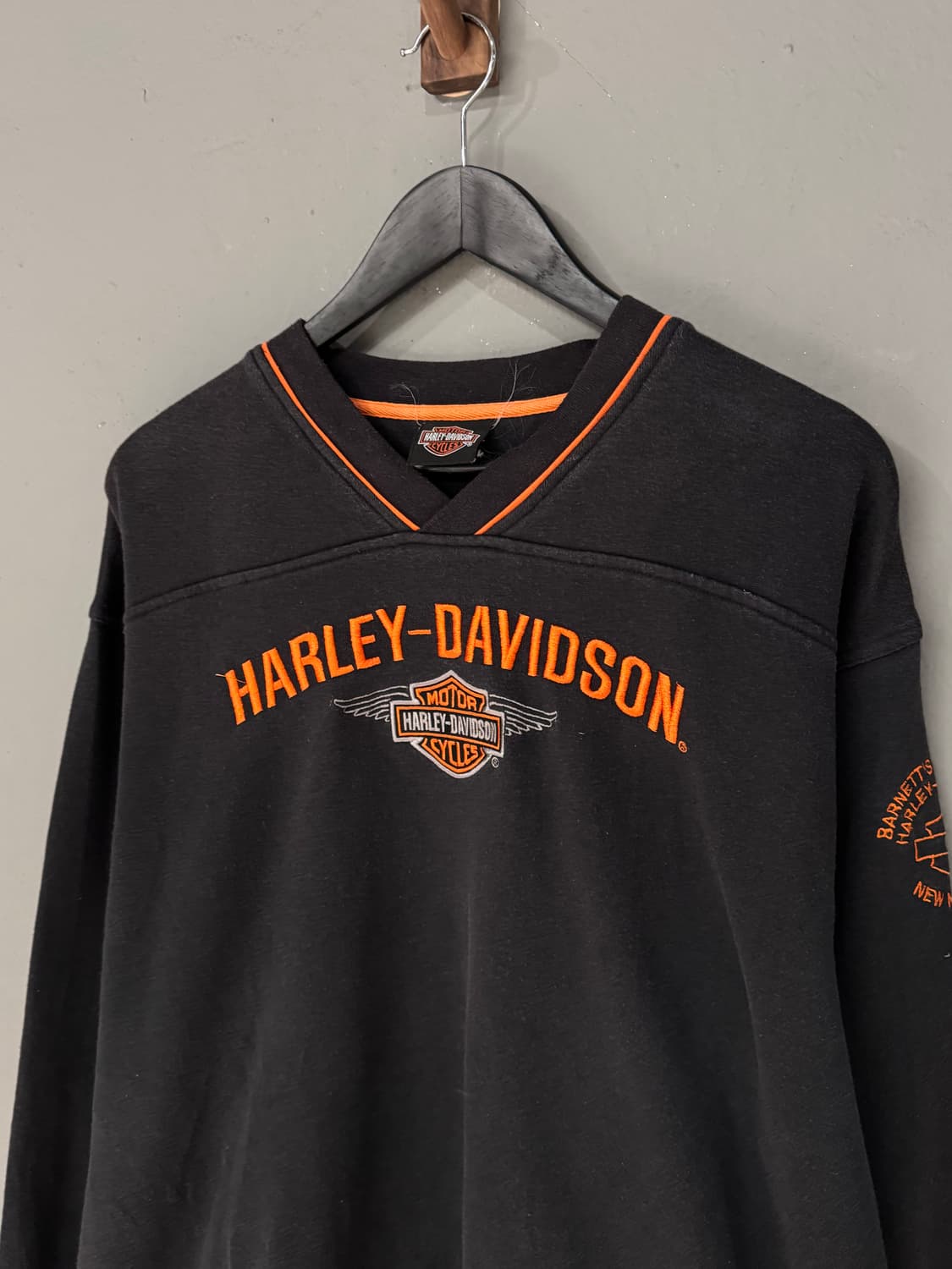 00s 할리데이비슨 스펠아웃 블랙 스웻셔츠  상품이미지3