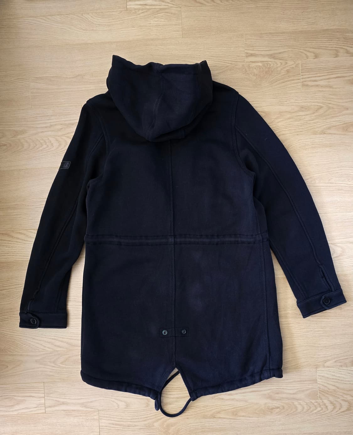 Diesel 디젤 아카이브 레더패치 후드 코트 블랙 M  상품이미지5