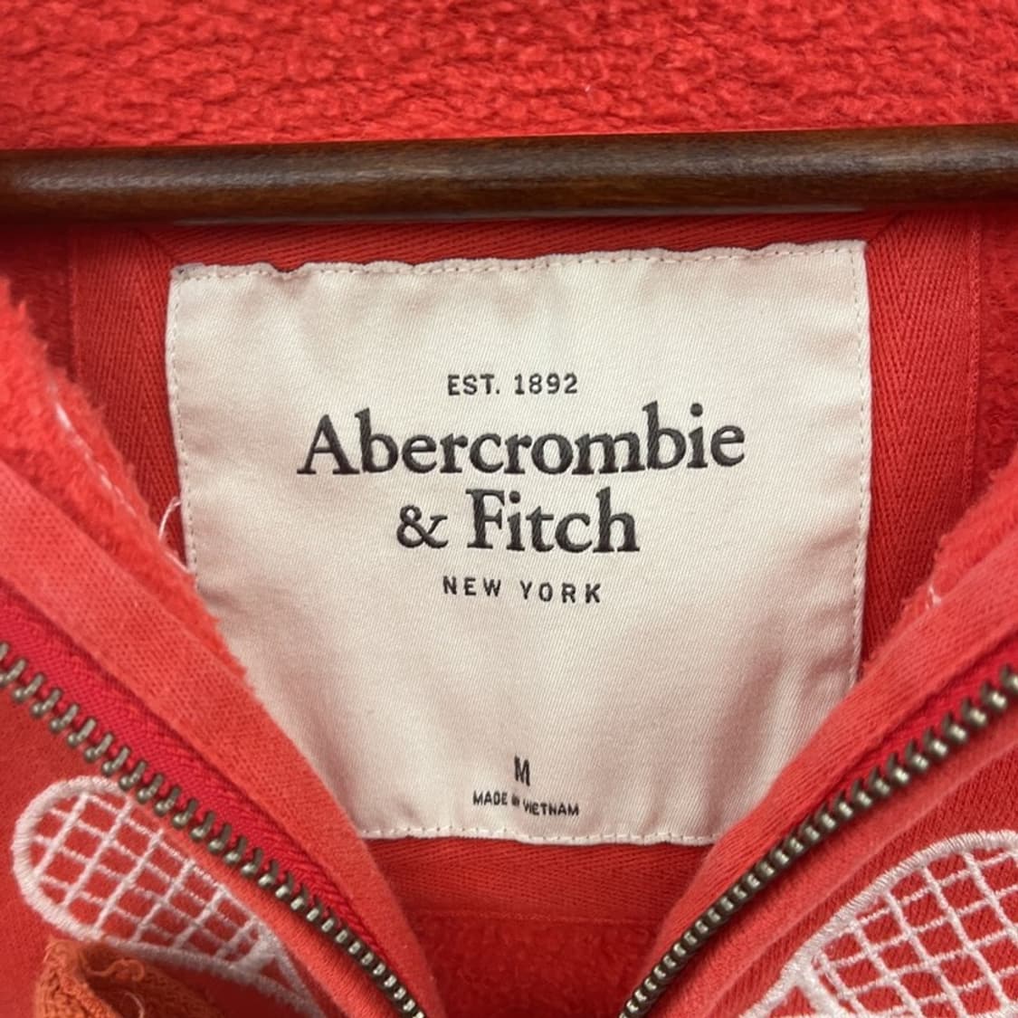 아베크롬비 Y2K 테니스 코랄 오렌지 후드집업 M C10714 상품이미지5