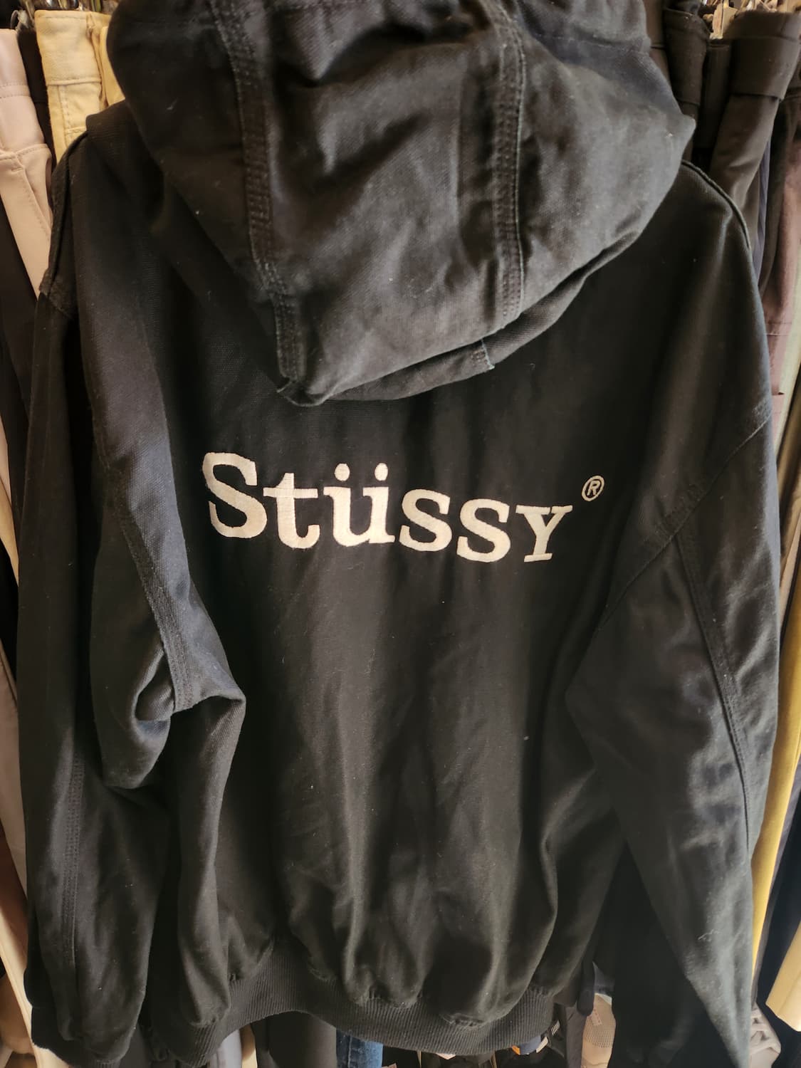 스투시 블랙 후드 집업 상품이미지6