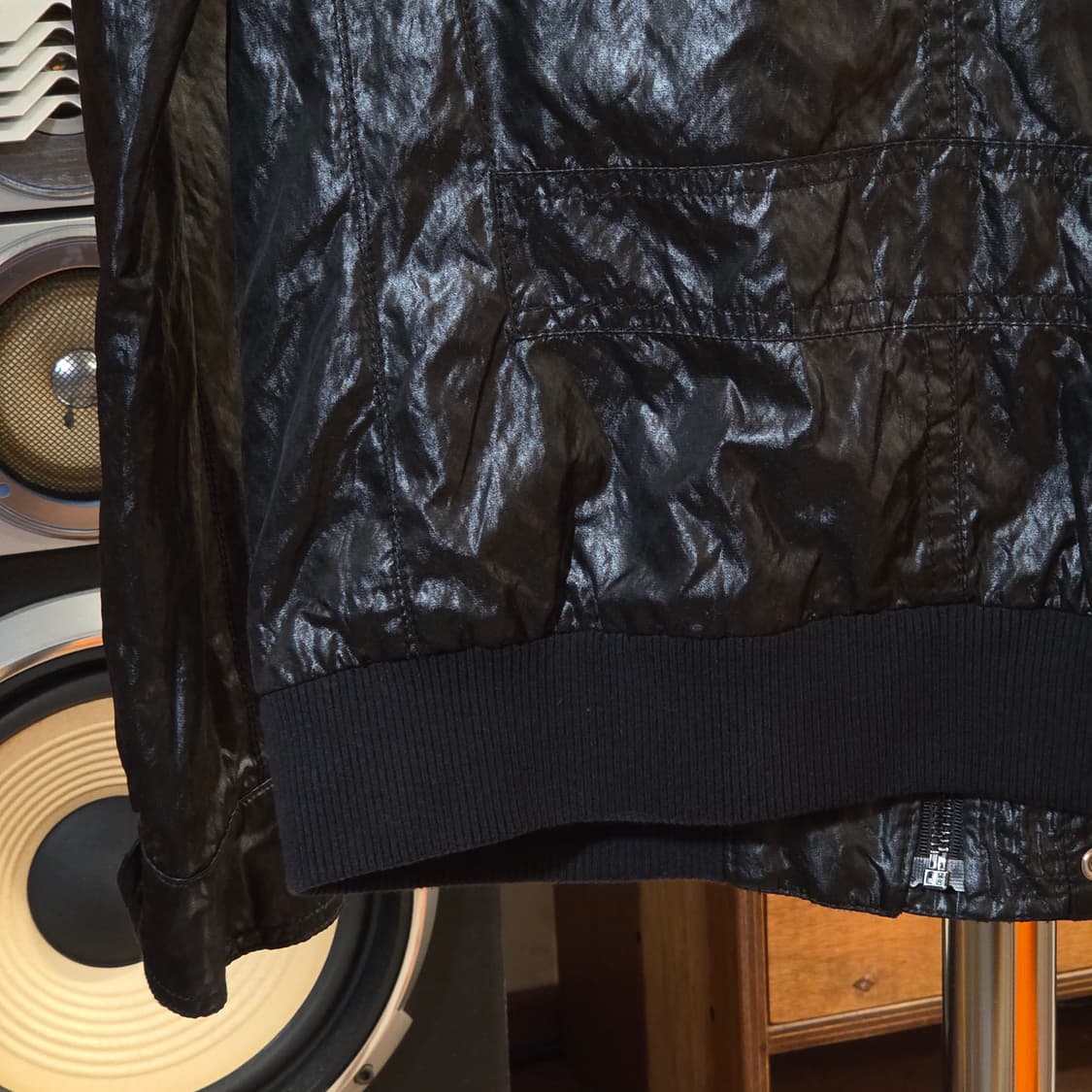 빈티지 유광 락시크 하이넥 자켓 상품이미지6