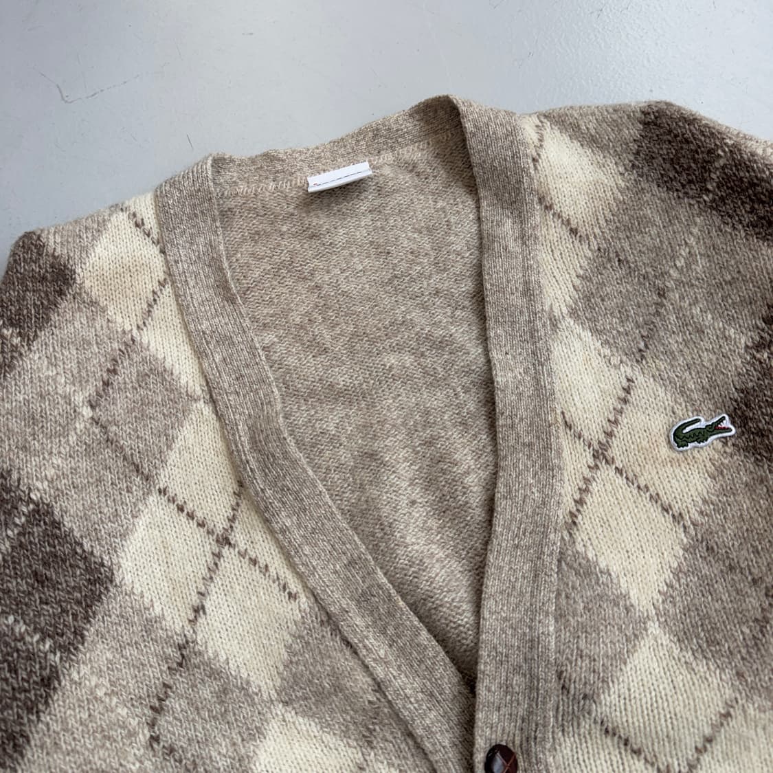 라코스테 아가일 패턴 니트 가디건 상품이미지3