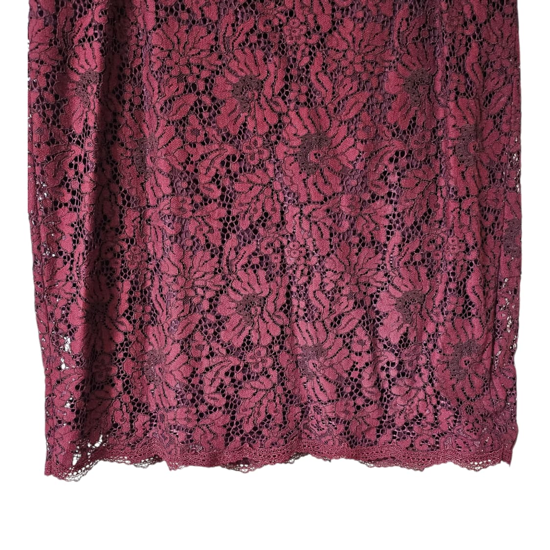 쉬즈미스 레이스 버건디 H라인 미디 스커트 66 | 상태A 상품이미지6