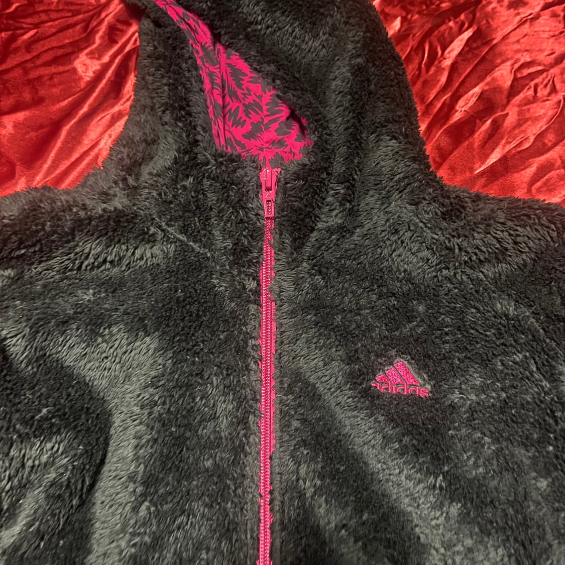 재팬 핑크 호피 아디다스 갸루 후리스 상품이미지1