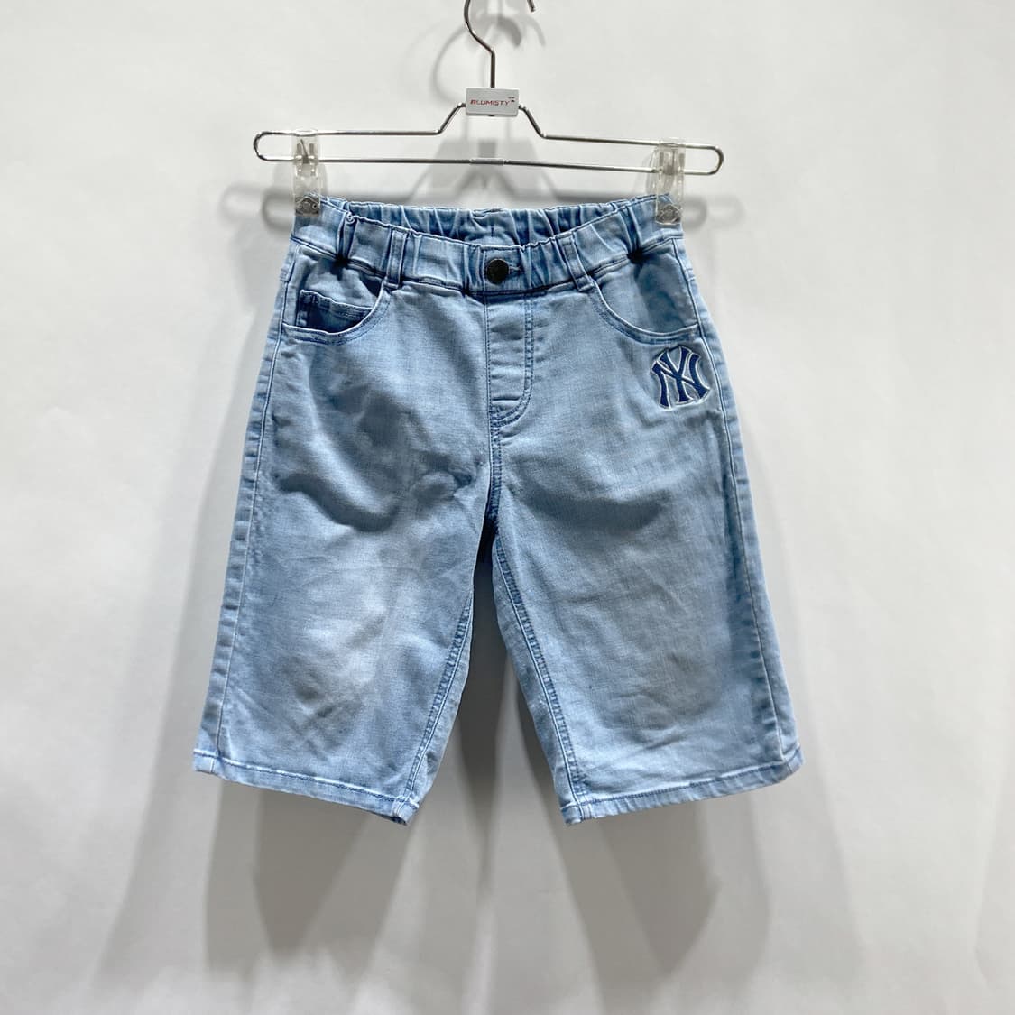 MLB 키즈 밴딩 데님 반바지 연청 145  상품이미지1