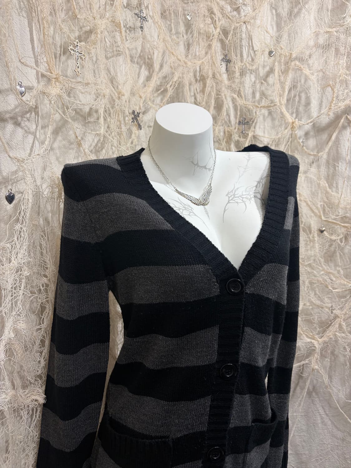 Gothic Stripe long Cardigan 상품이미지6