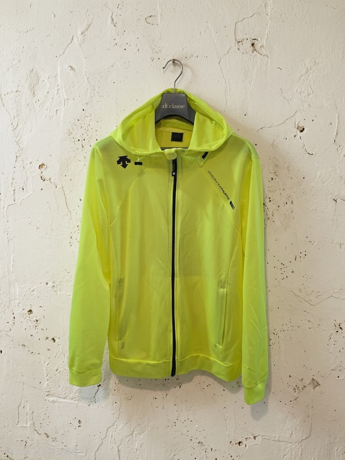 데상트 형광색 메쉬 후드 집업 L 상품이미지1