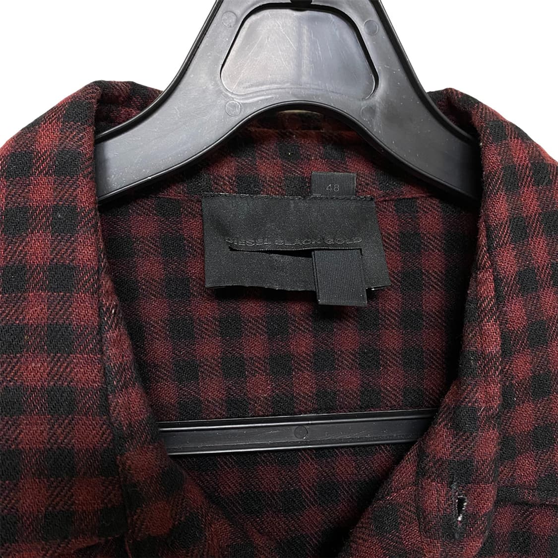 디젤 블랙 골드 라벨 그라데이션 체크 셔츠 상품이미지3