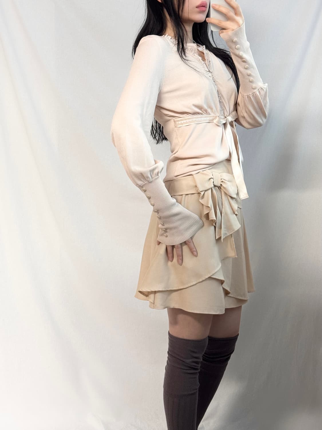 레스트로즈 리본 모티브 스커트 상품이미지6