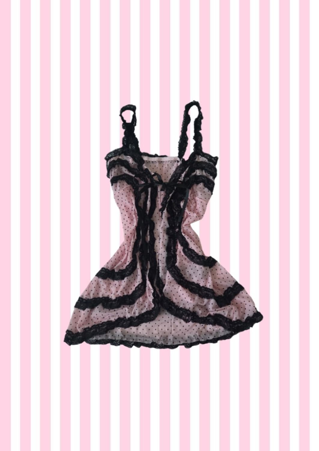 핑크 도트 땡땡이 히메갸루 오네 슬리브리스 볼레로 상품이미지1