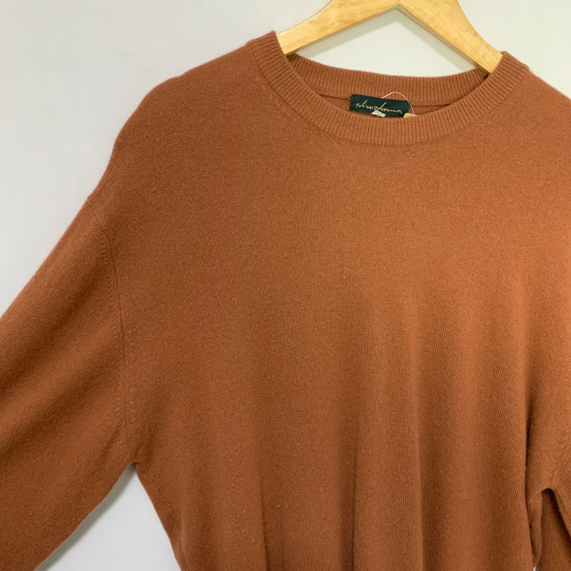 빈티지 캐시미어 100 니트 오렌지 브라운 XL 남녀공용 남성 니트 상품이미지4