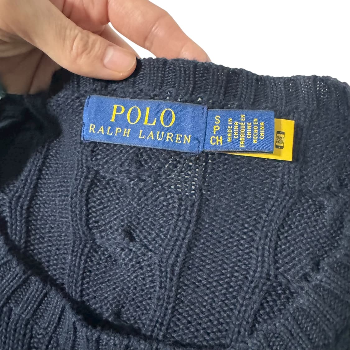 신형 폴로 qr라벨 다크네이비 꽈배기 면니트 상품이미지4