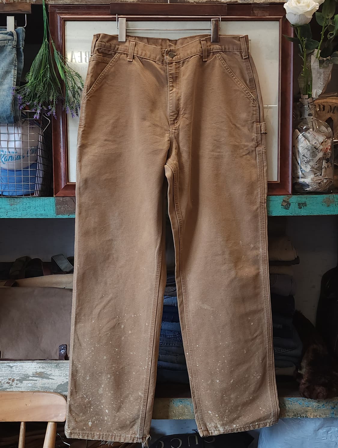 칼하트 싱글니 카펜터 워크팬츠 브라운 덕캔버스 36x34 상품이미지1