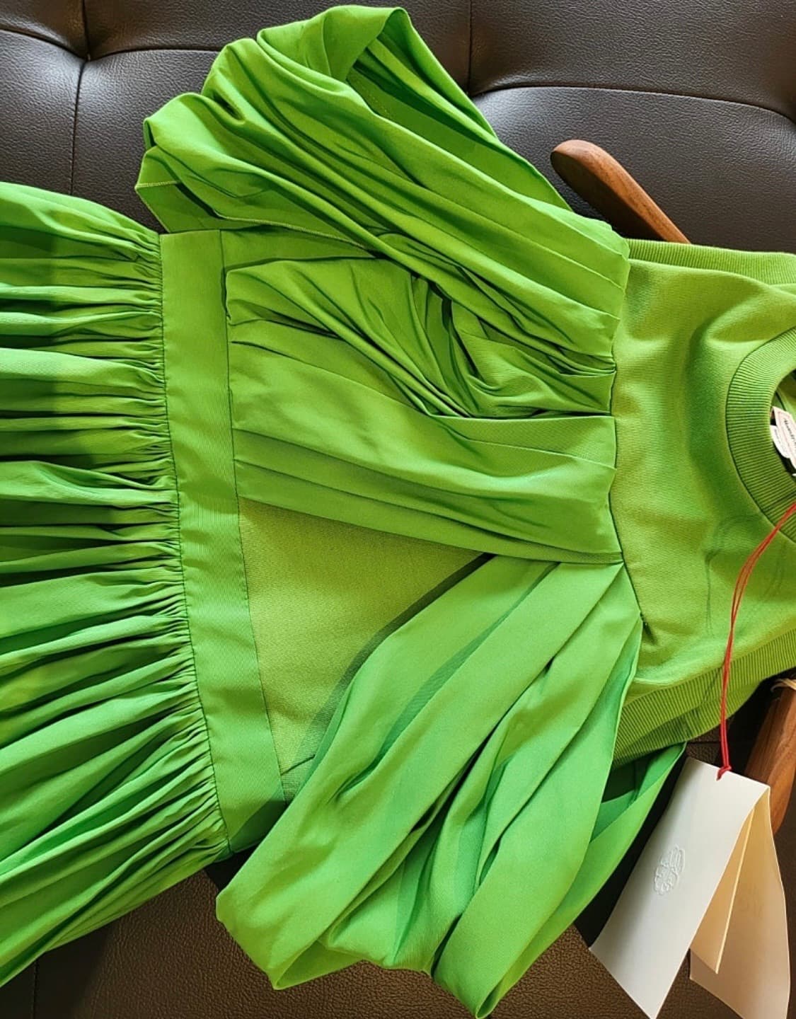 Alexander McQueen 그린 프릴 탑 38 새상품 상품이미지6