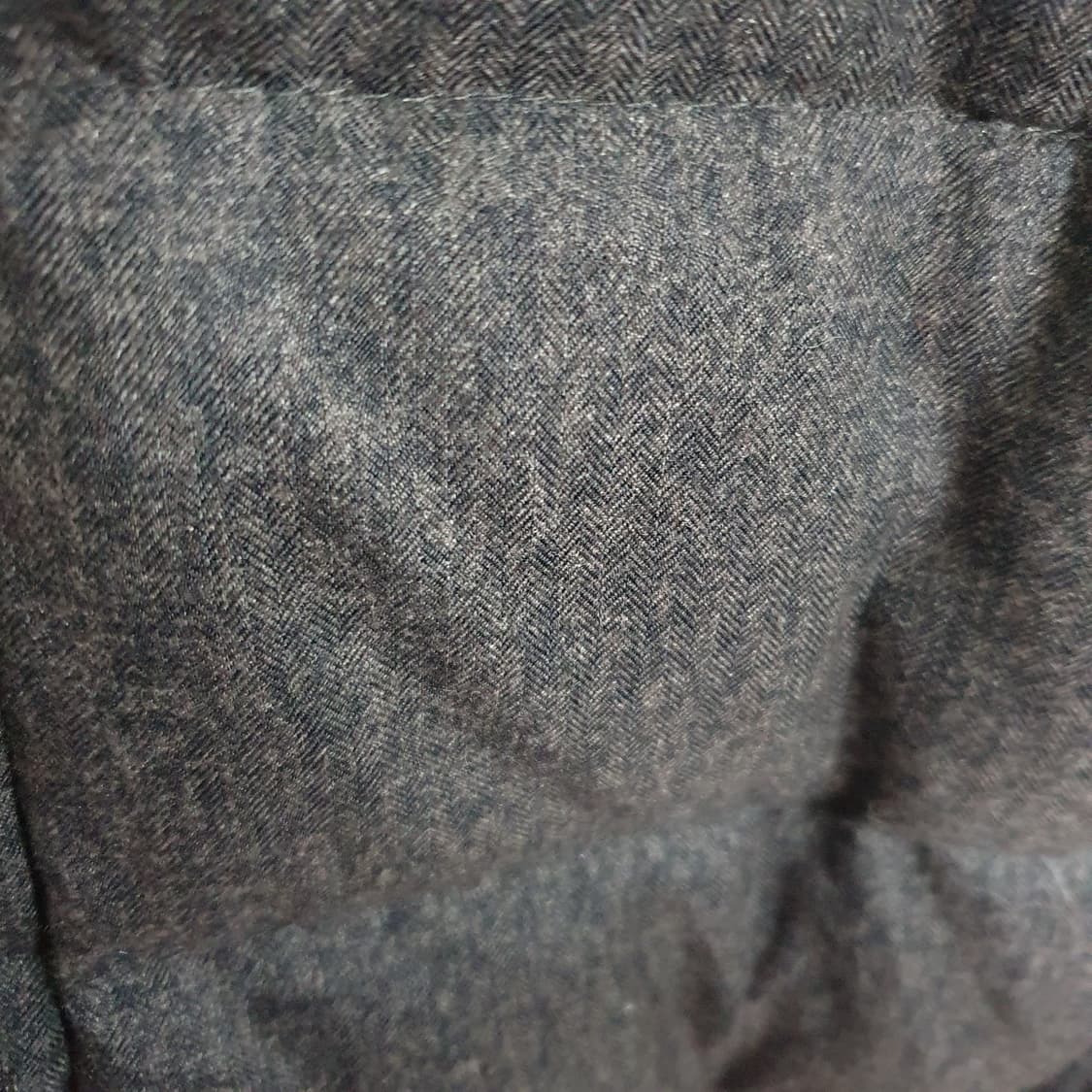 빈티지 모직 카울넥 후드 구스다운 하프 패딩 상품이미지5