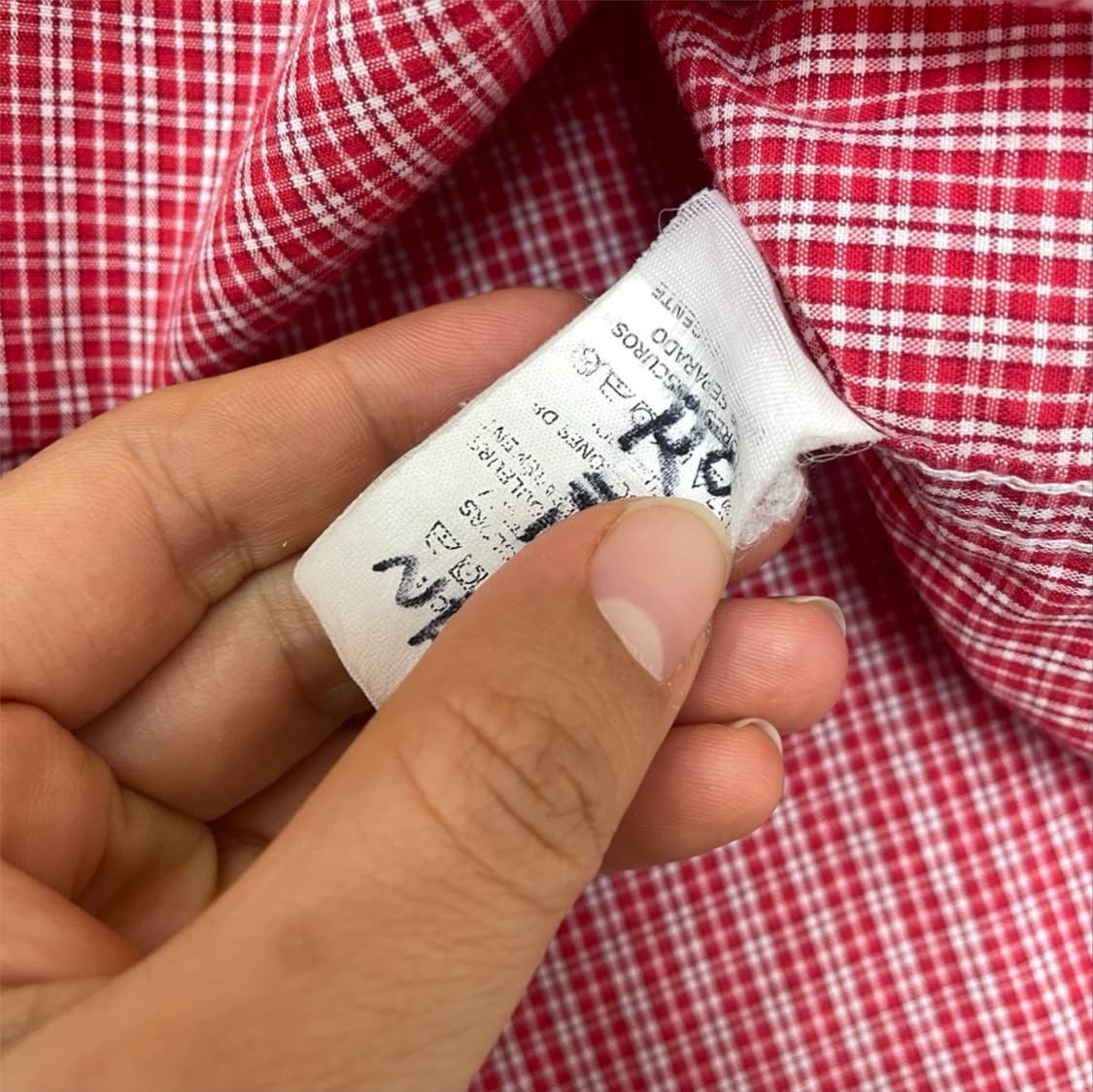 챕스 Chaps 레드 미니 체크 포켓 반팔 셔츠 L 상품이미지3