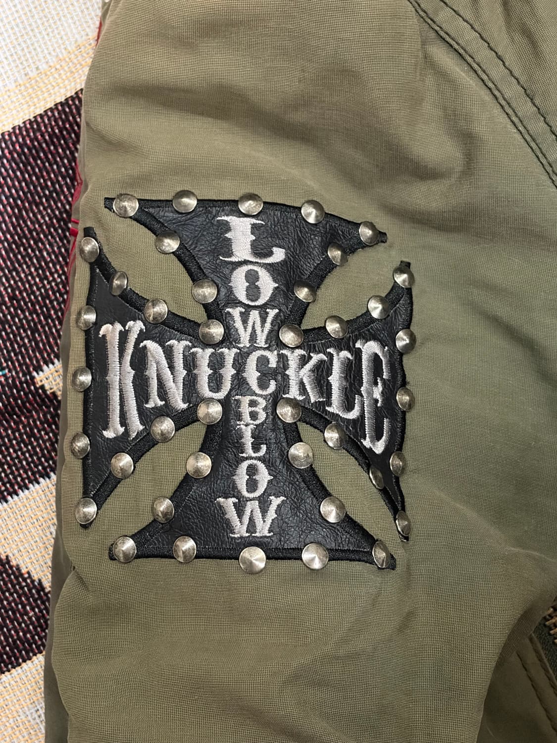 로우블로우너클 체인 스터드 플라이트 바이커 자켓 상품이미지10