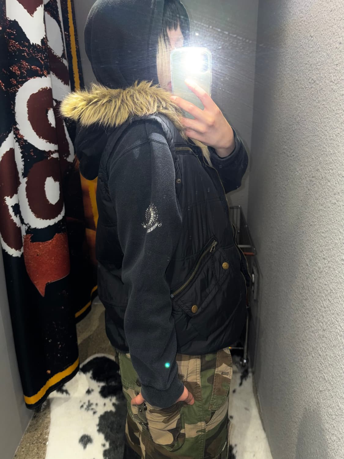 빈티지 퍼 패딩조끼 상품이미지1