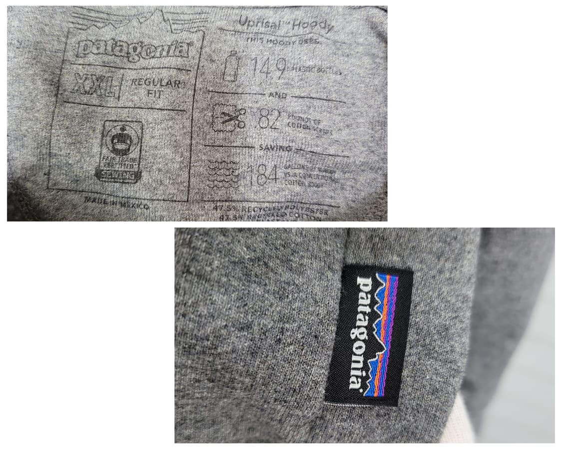 파타고니아 빅 로고 그레이 후드티 후드 티셔츠 2XL사이즈 상태최상 상품이미지9