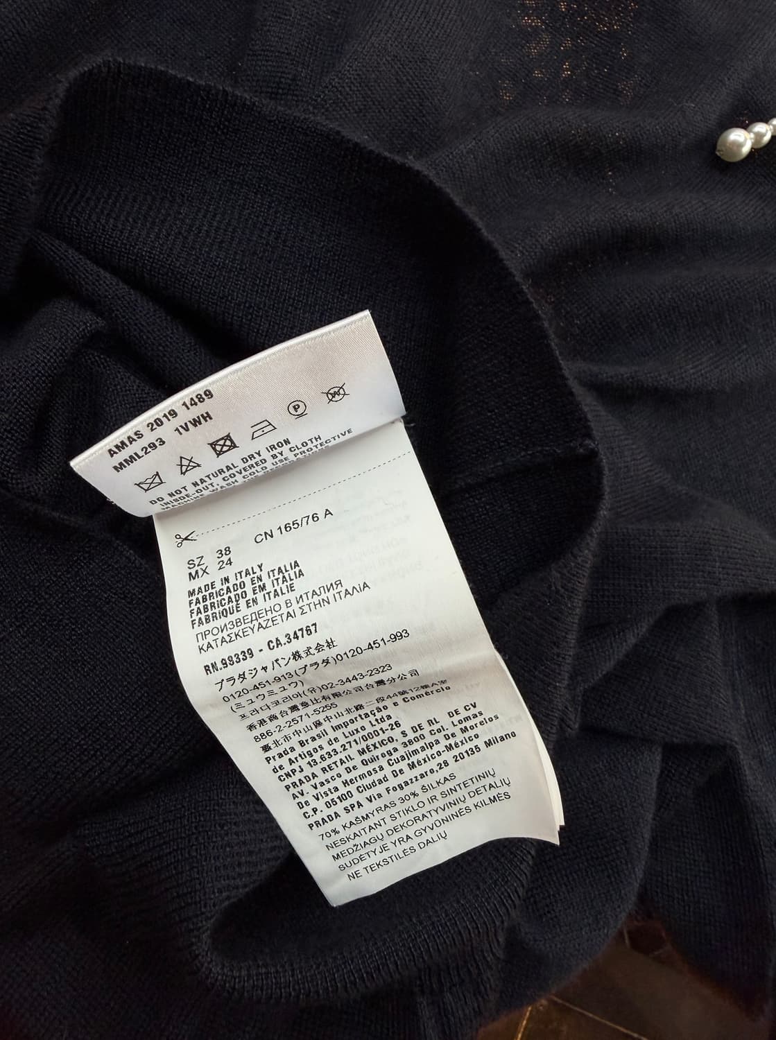 38/ 미우미우 19SS 펄리본 캐시미어 니트 상품이미지9