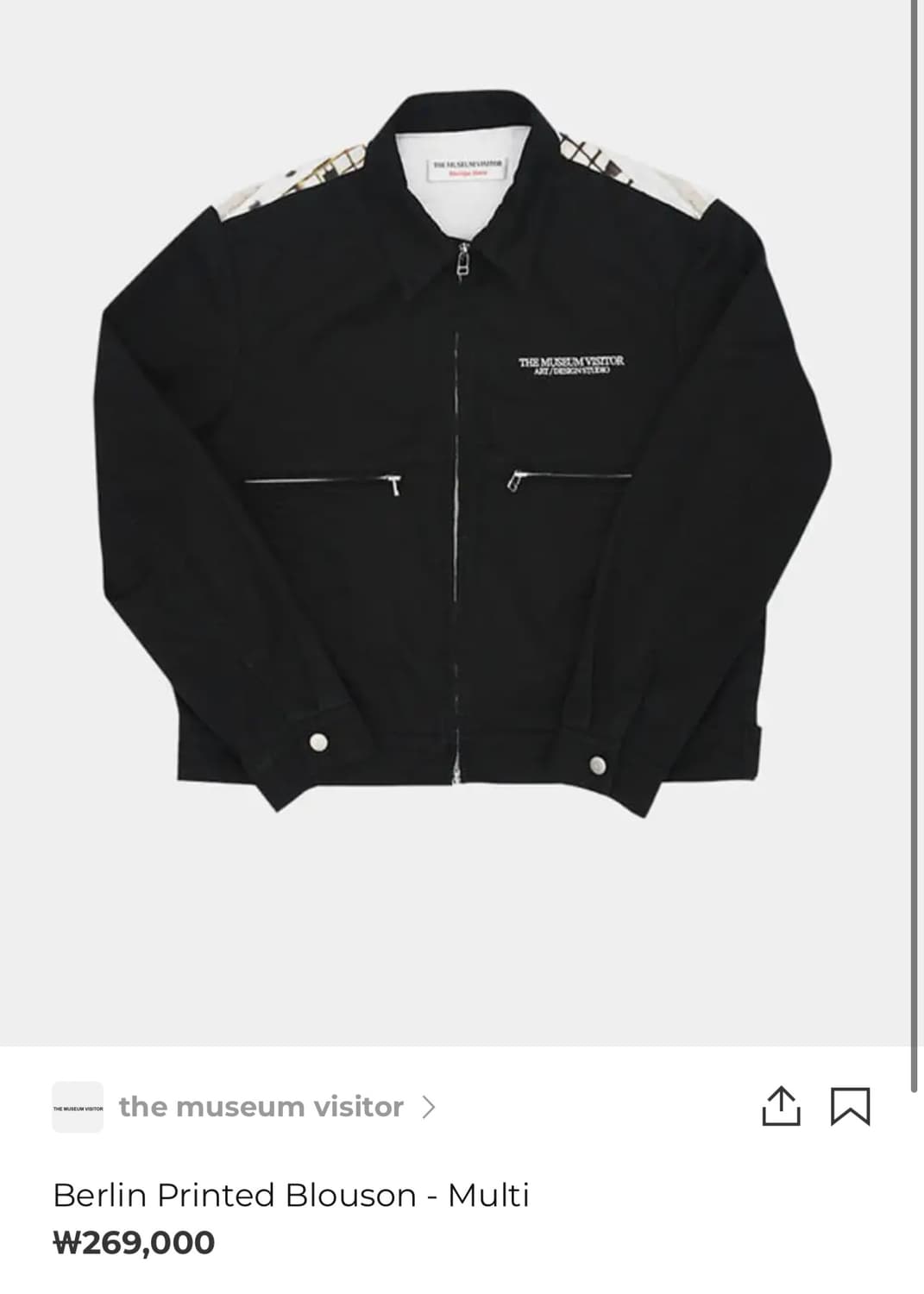 더 뮤지엄 비지터 블루종 berlin printed blouson (m) 상품이미지2