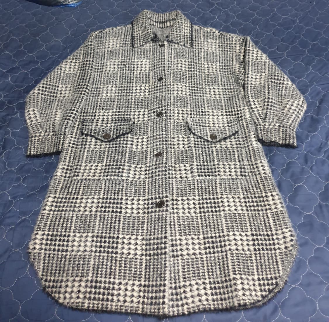 ZISHEN 지센 글렌체크 셔츠형 코트 그레이 (S) 상품이미지1