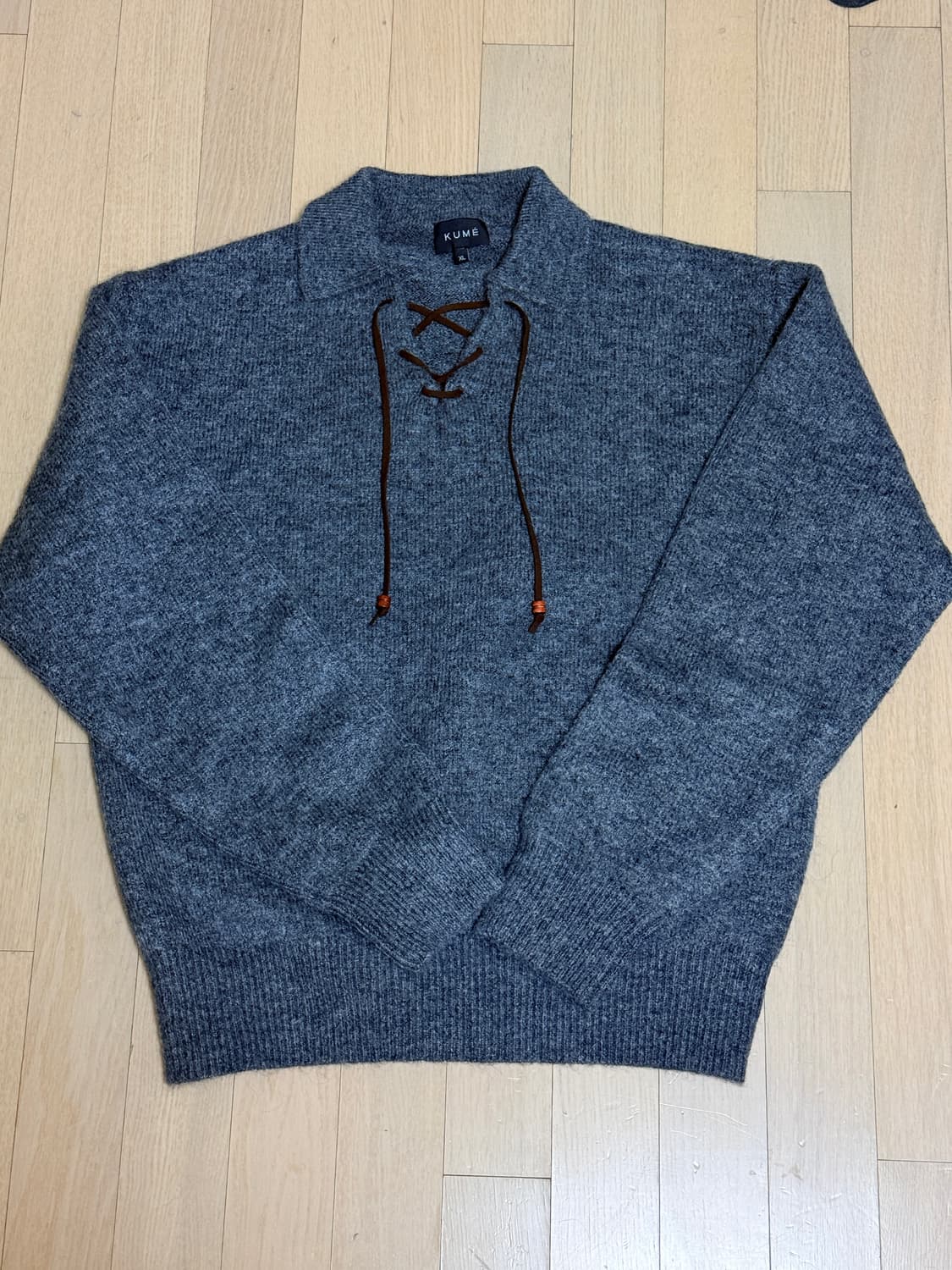 쿠메/ 남자 알파카 울 니트 / 차콜 /XL 상품이미지5