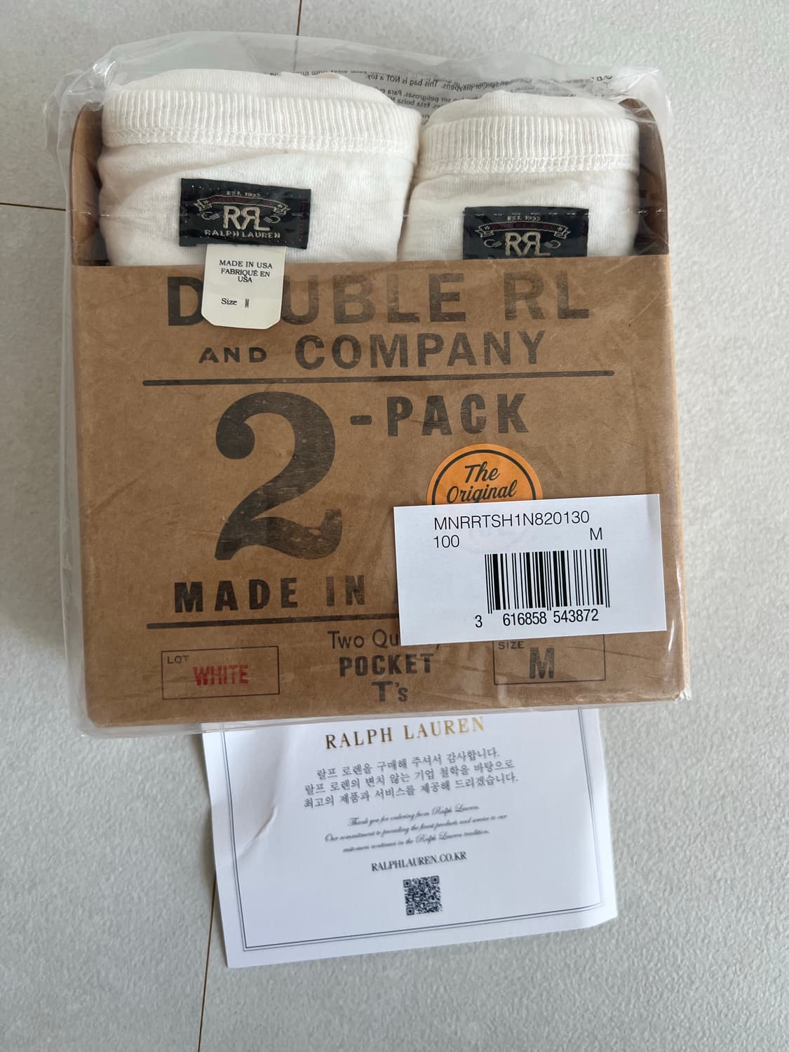 더블알엘 투팩 티셔츠 화이트 상품이미지1