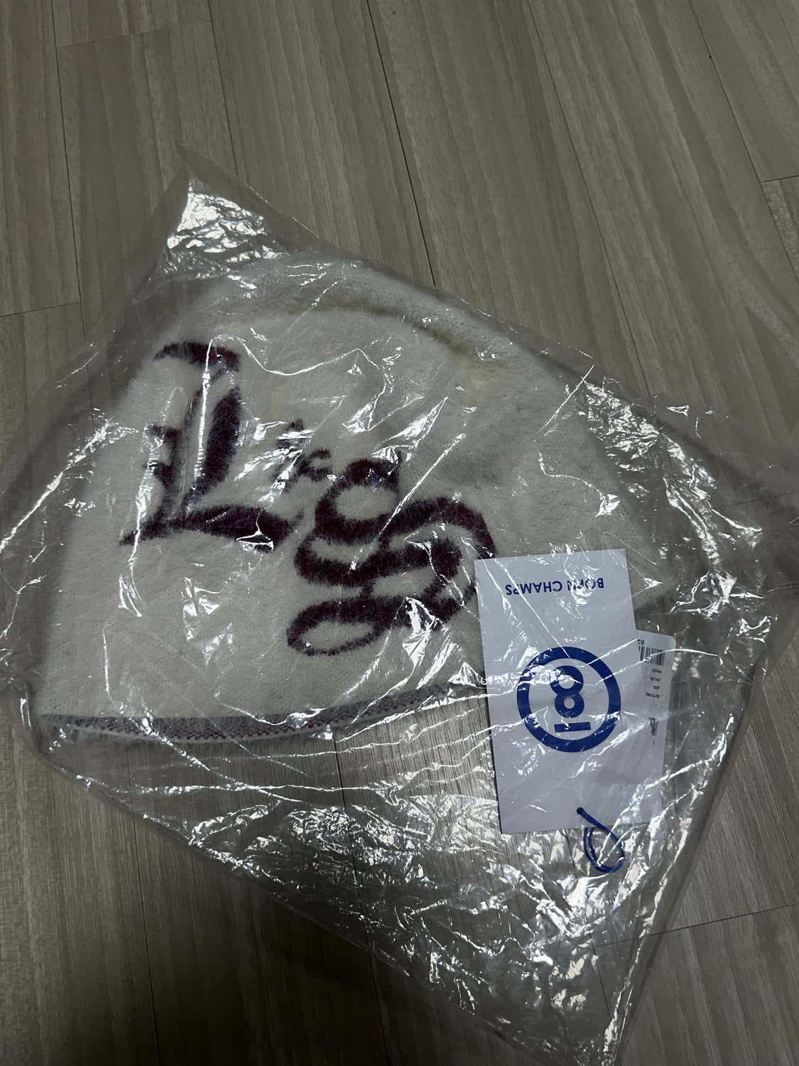 본챔스 로고 니트 비니 화이트 상품이미지4