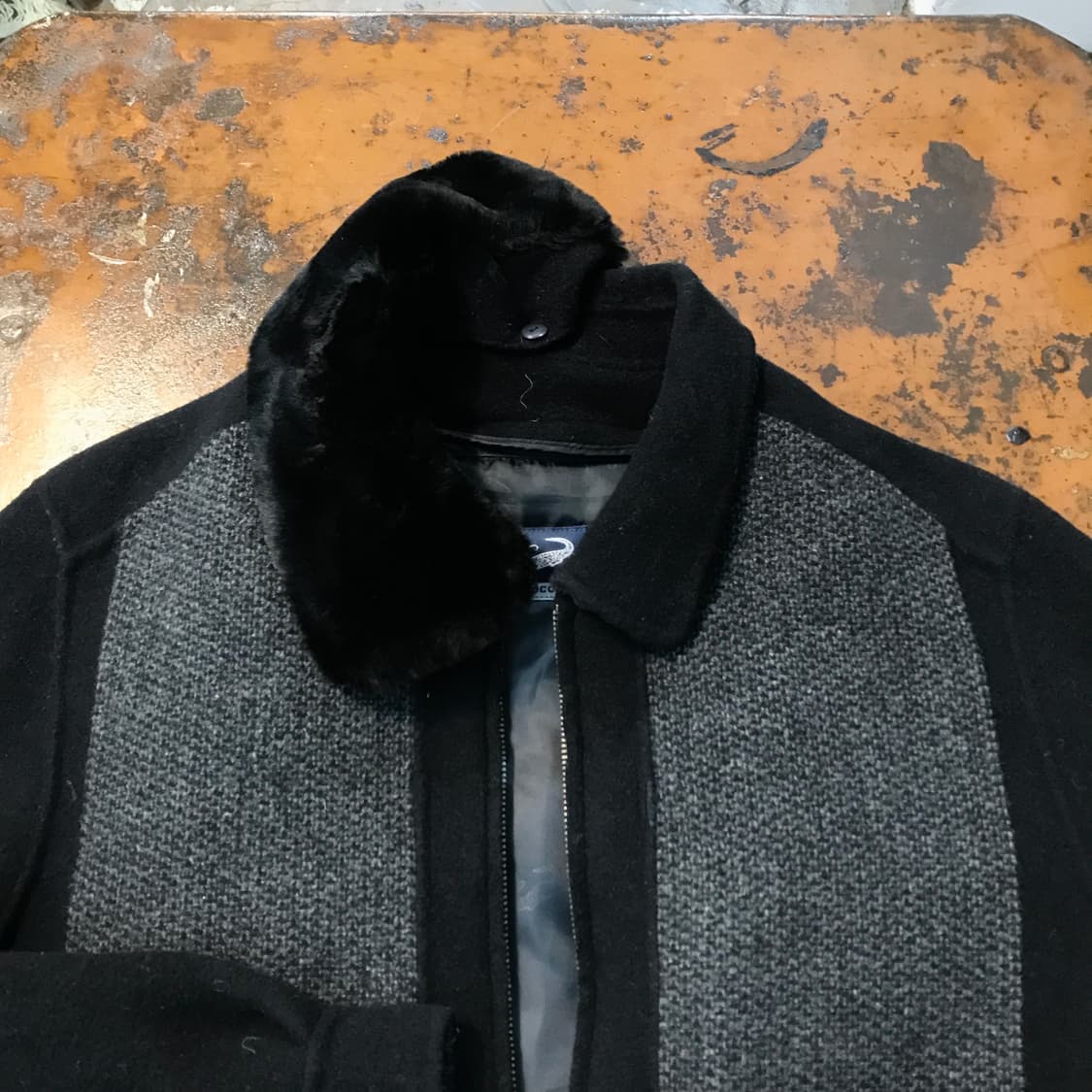 VTG 빈티지 블랙 배색 집업 블루종 자켓 남성 105 사이즈  상품이미지6