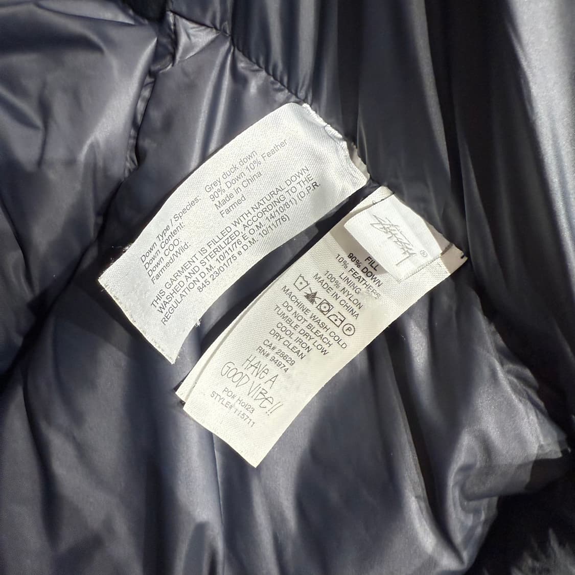 (L) 스투시 다운 퍼퍼 나일론 블랙 패딩  상품이미지6