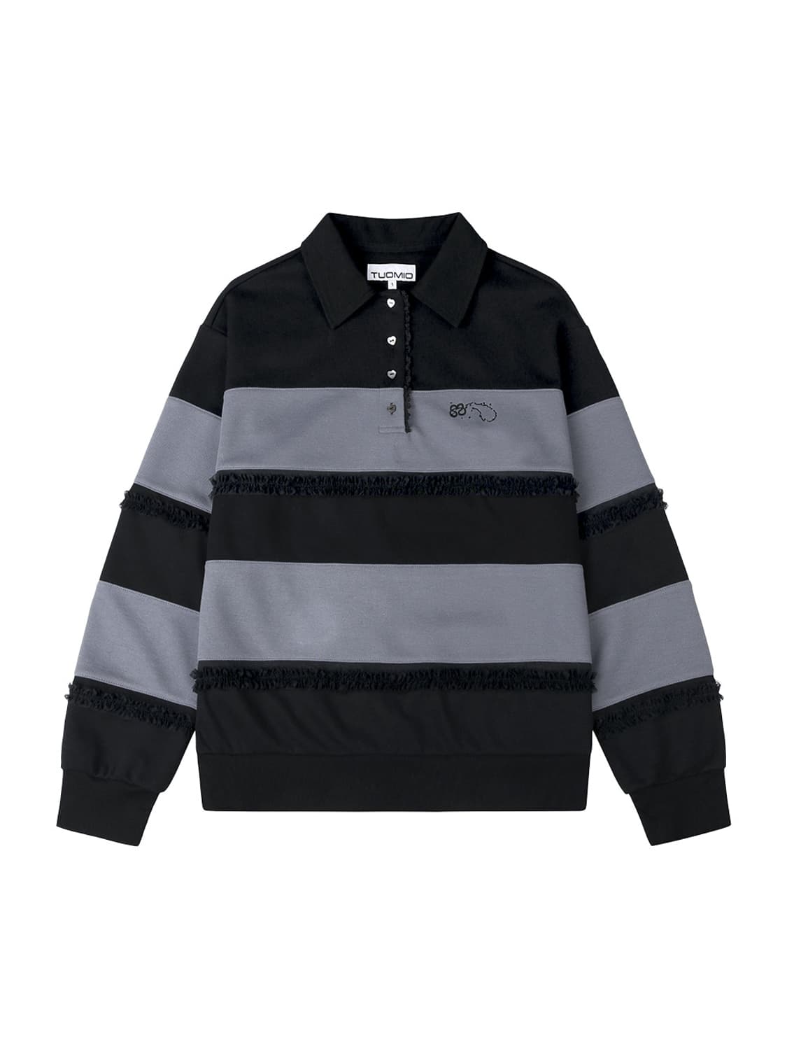 RUFFLE POLO TOP [DUSTY BLUE] 상품이미지1