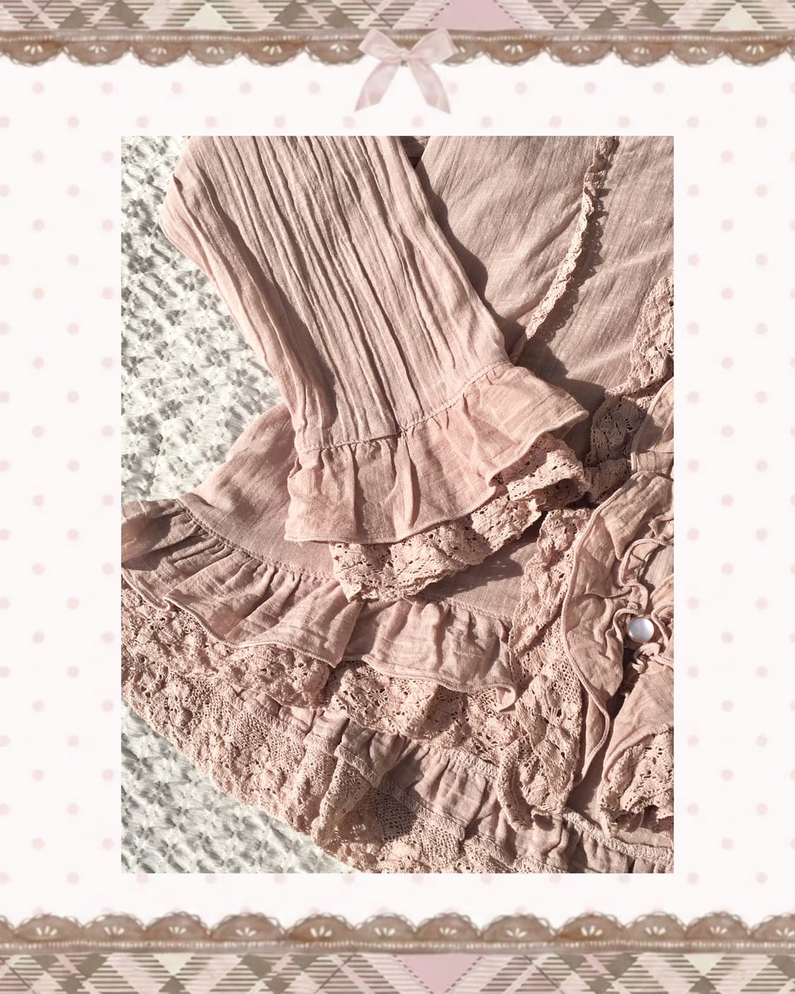 로사체리 레이스 러플 인디핑크 블라우스 상품이미지4