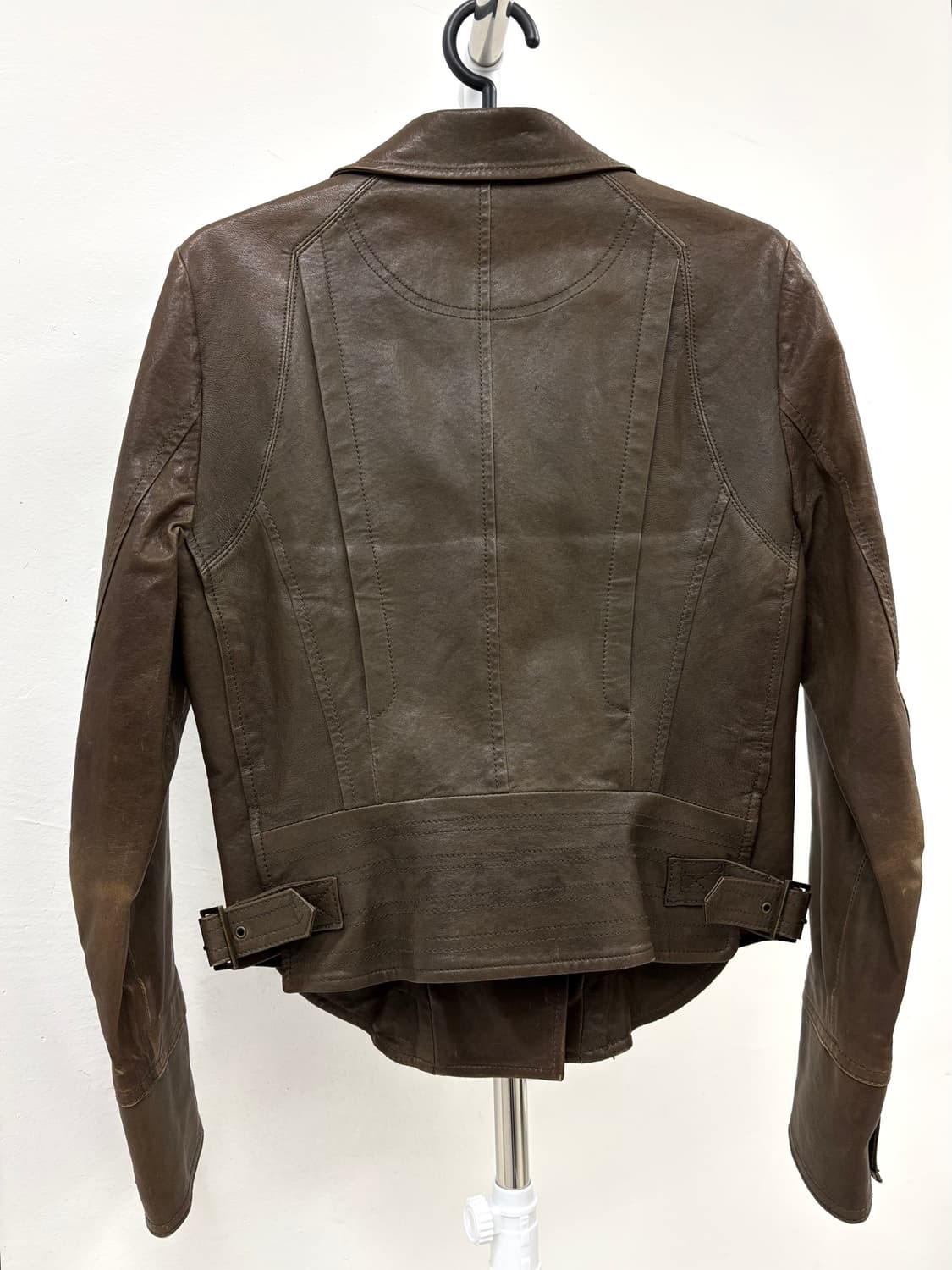 빈티지 브라운 리얼 레더 자켓 락시크 상품이미지9