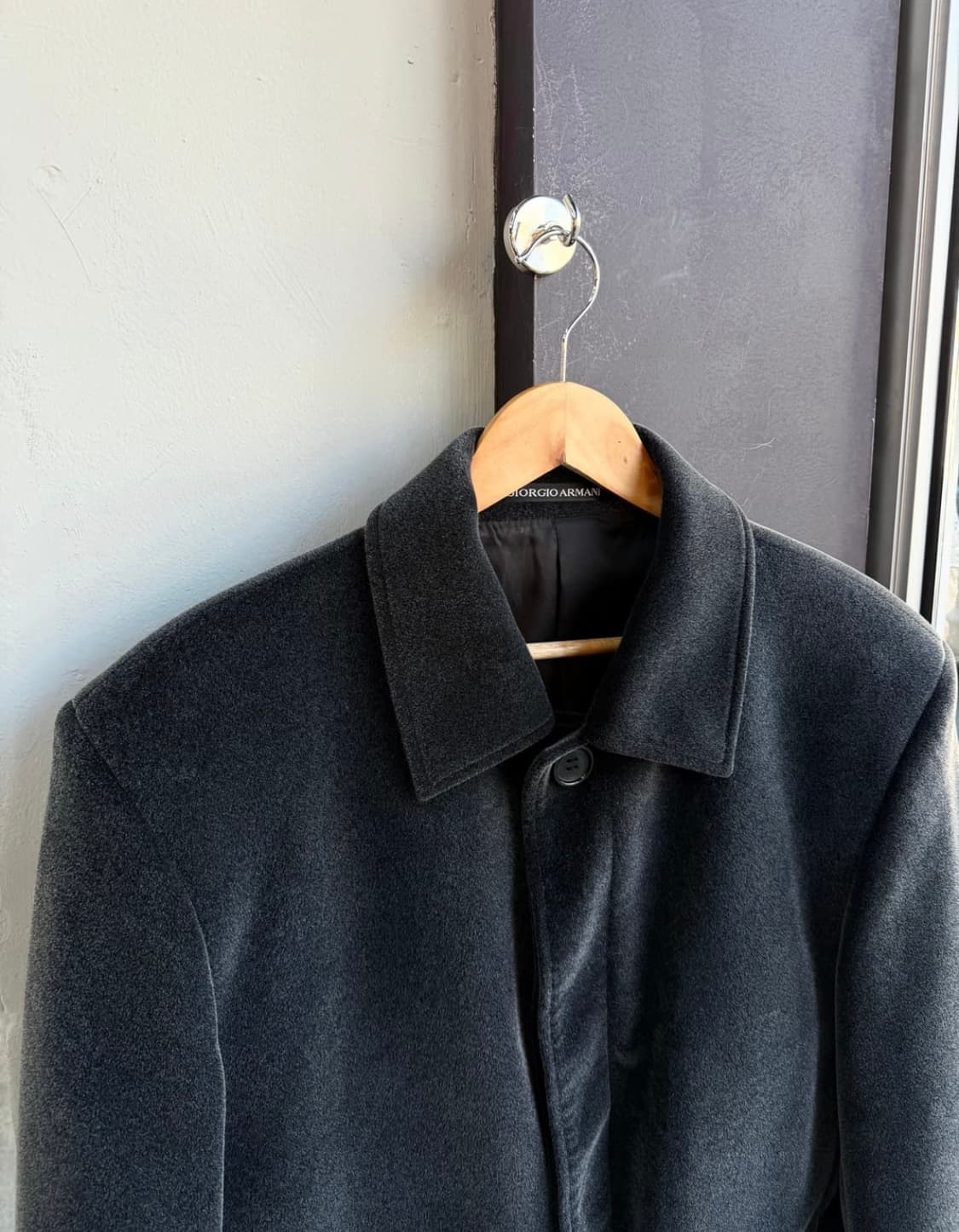 90s 아르마니 벨벳 울 코트 자켓 상품이미지3