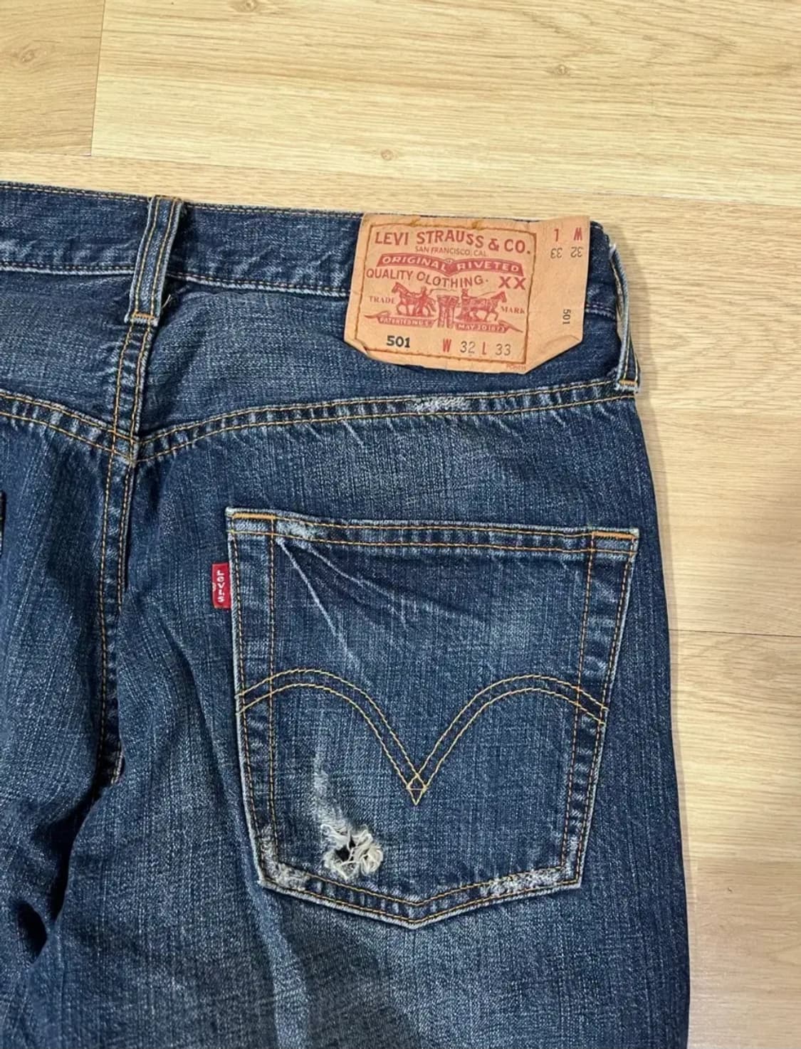리바이스 501 빈티지 중청 데님 청바지 (W32 L33) 상품이미지5