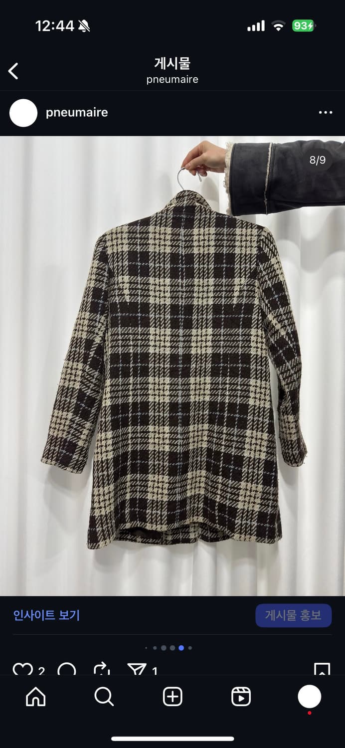 check ribbon wool coat 상품이미지8