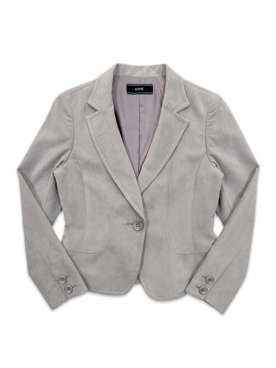 빈티지 Espie 그레이 슬림핏 라인 스웨이드 자켓 상품이미지1