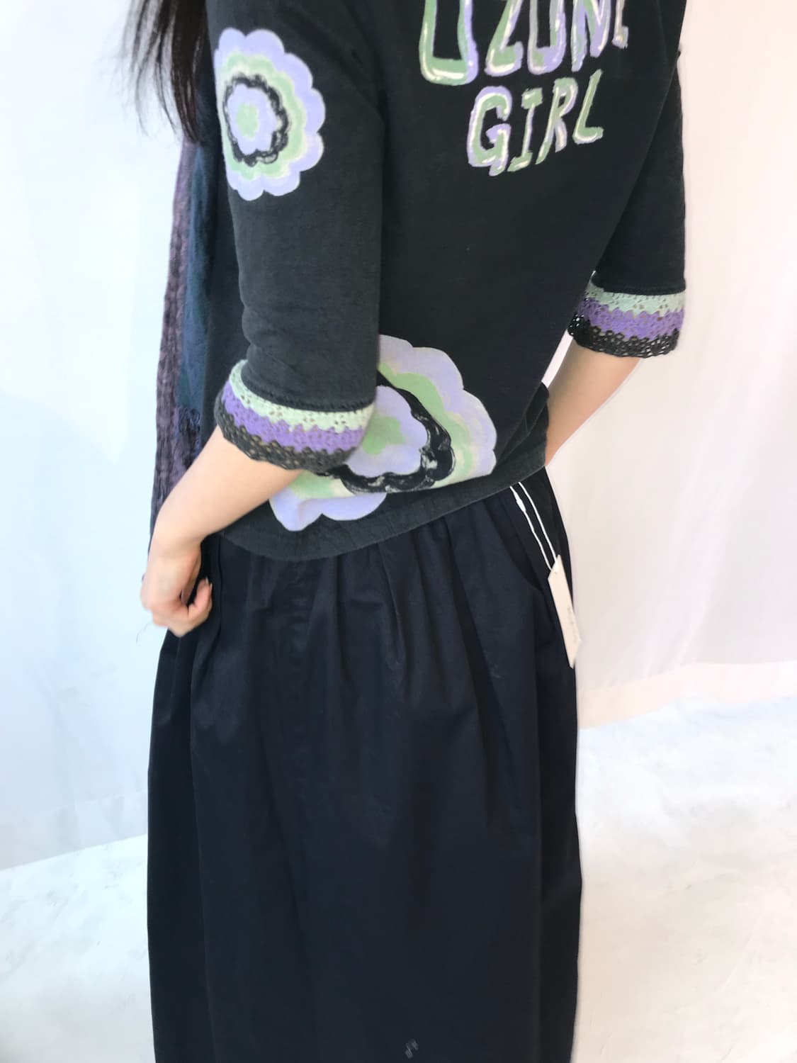 블랙 플리츠 스커트 상품이미지3