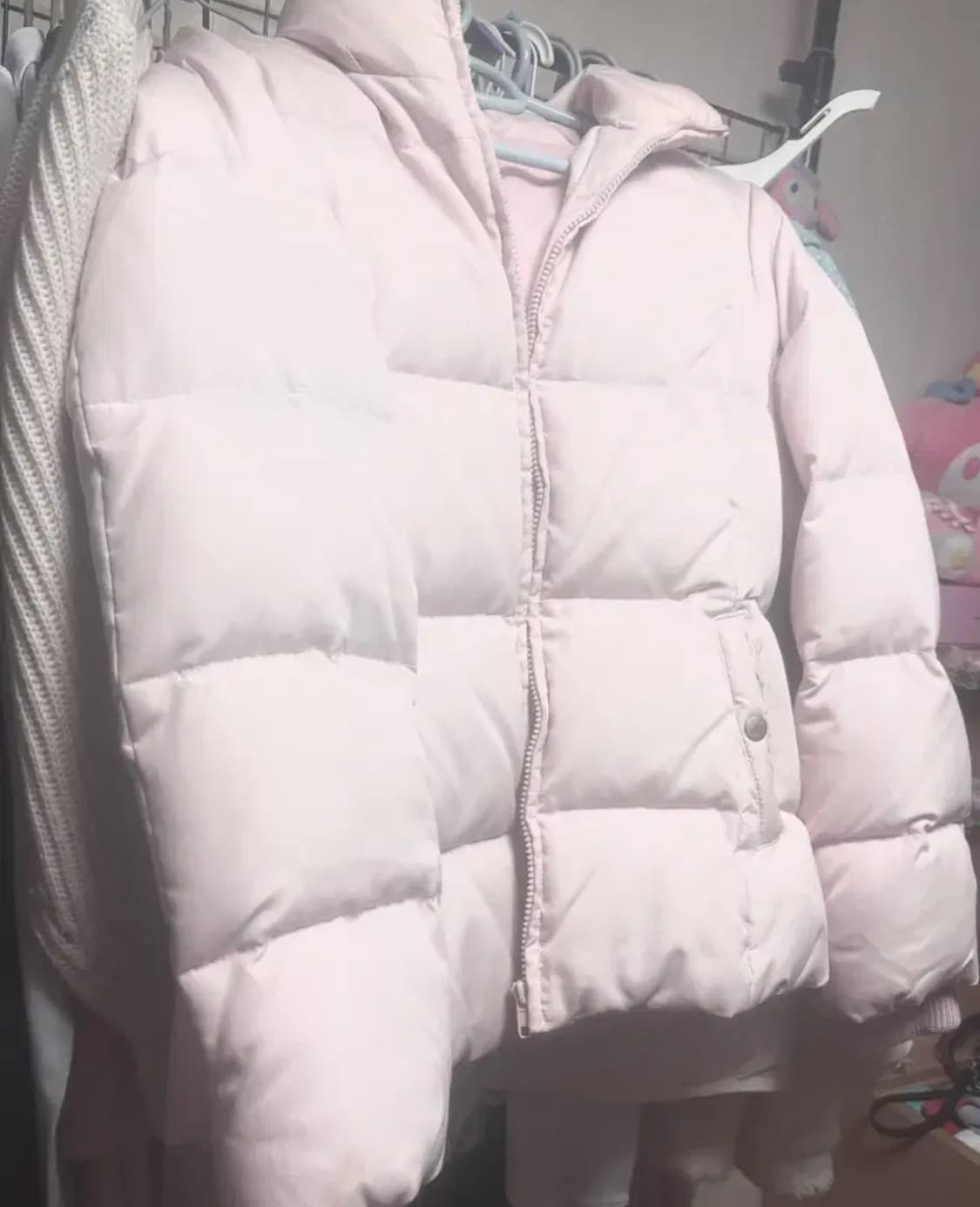 딸기우유 숏패딩 갸루 히메갸루 히메카지 라떼갸루 양산형 지뢰계 상품이미지1