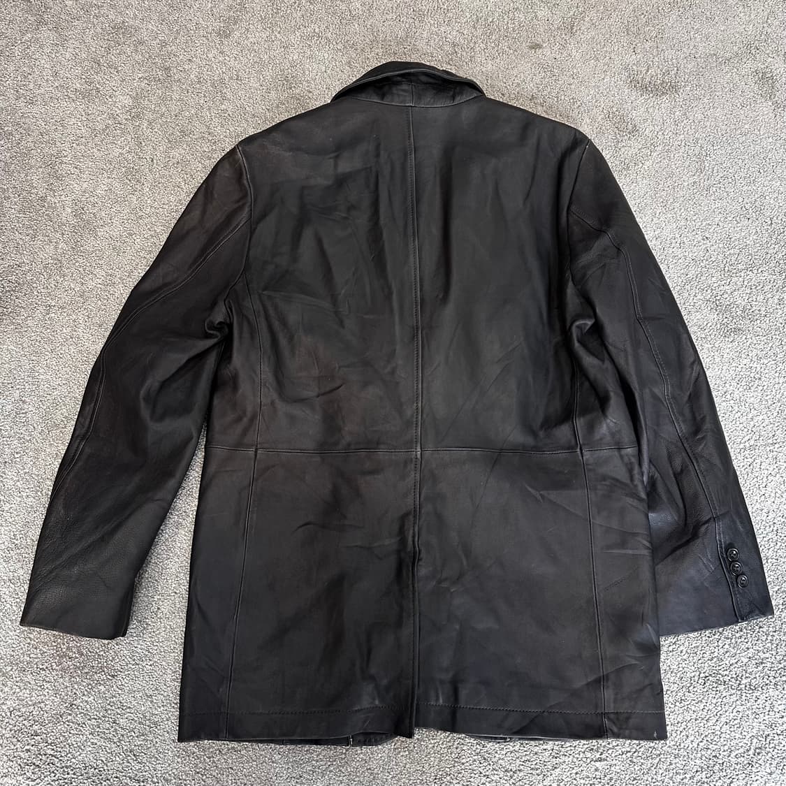 골든베어 블랙/브라운 양가죽 블레이저 자켓M 상품이미지5
