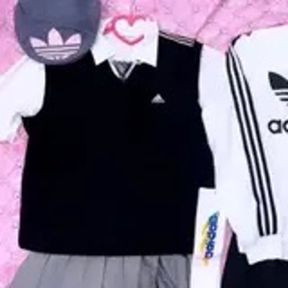 아디다스 니트조끼 + 넥타이 세트 스쿨룩 아보라빈티지 stc 베이비페어 상품이미지1